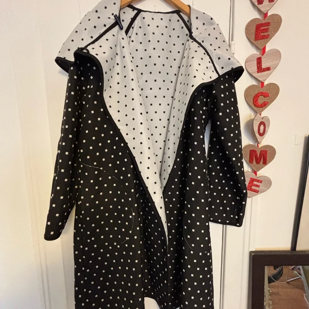 Mycra Pac Black and White Reversible Rain Coat M/L - Picture 2 of 6